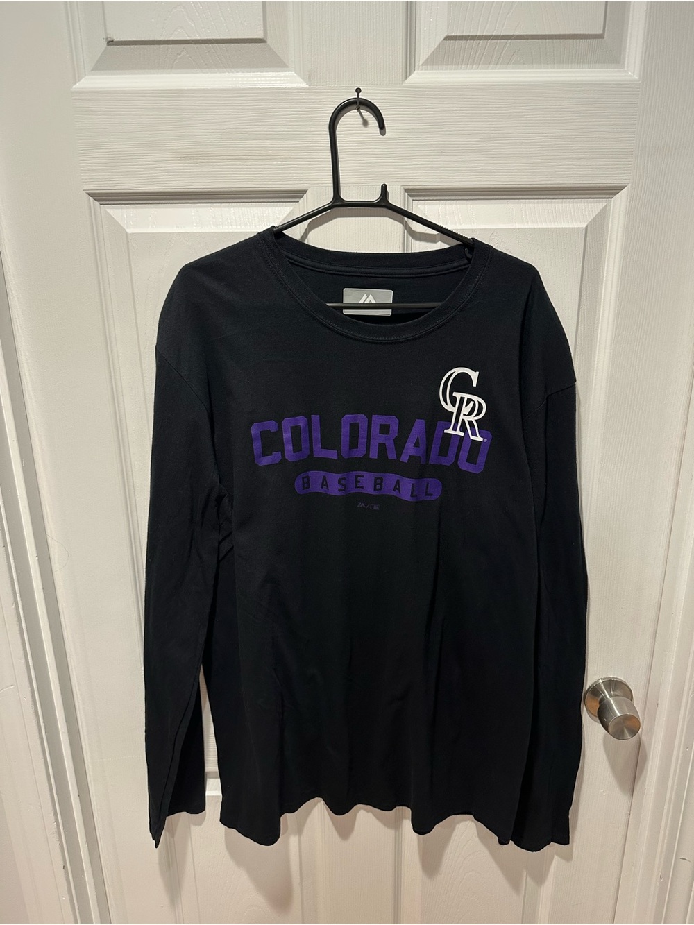 Majestic Colorado Rockies MLB Long Sleeve Shirt Black Mens XL